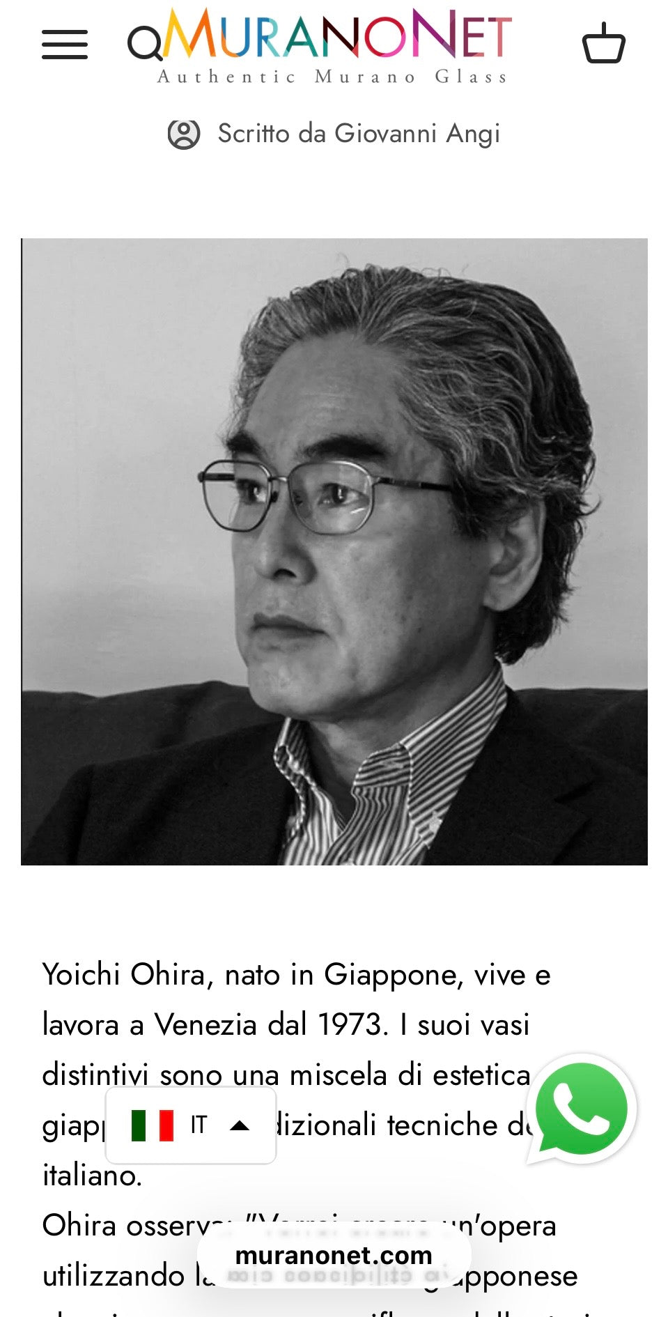 YOICHI OHIRA PIATTO VETRO MURANO